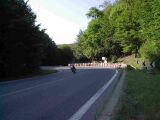 Ernstl in gestrecktem Galopp auf der Rennstrecke...